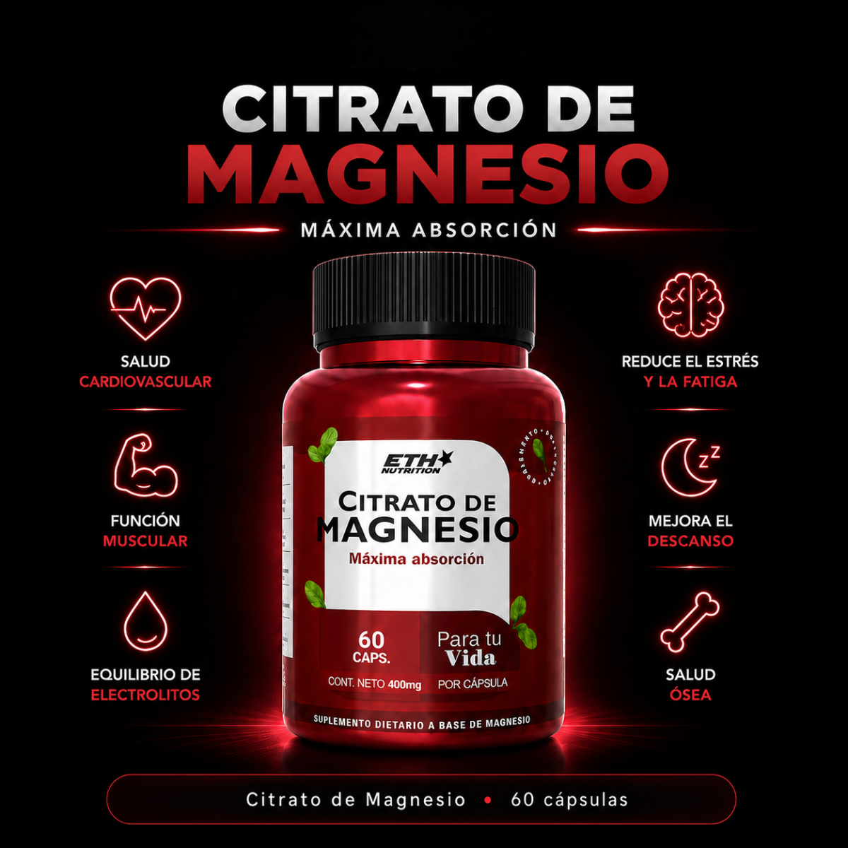 Citrato de Magnesio - Equilibrio Mineral y Cardiovascular