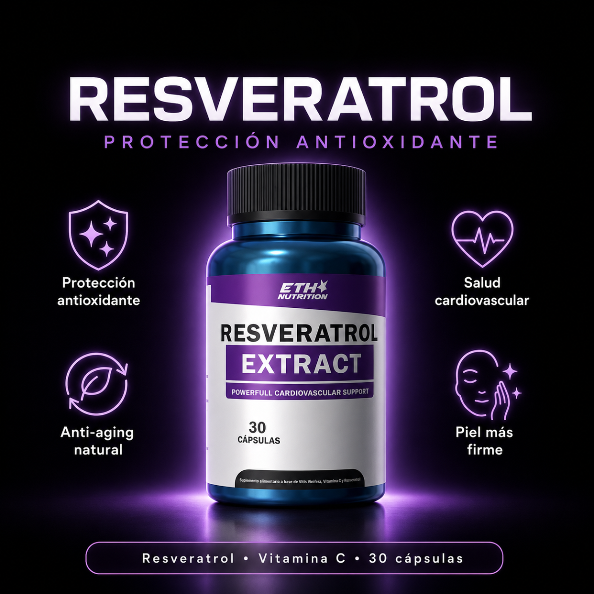 Extracto de Resveratrol Juventud Celular y Antioxidantes