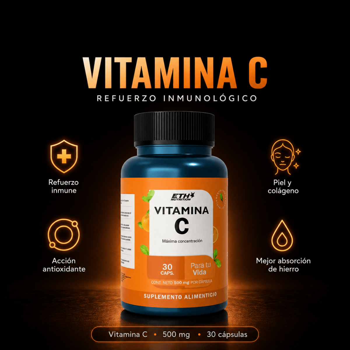 Vitamina C - Refuerzo Inmunológico y Antioxidante