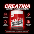 Creatina Monohidrato Micronizada, Fuerza, Potencia y Recuperación