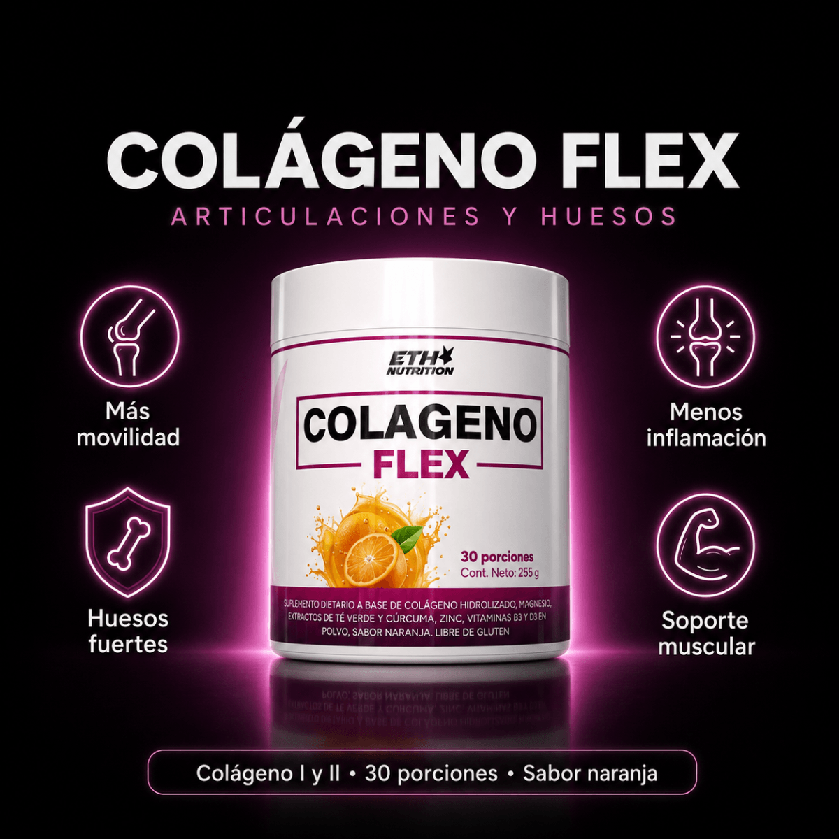 Colágeno Flex Hidrolizado, Articulaciones, Huesos y Movilidad