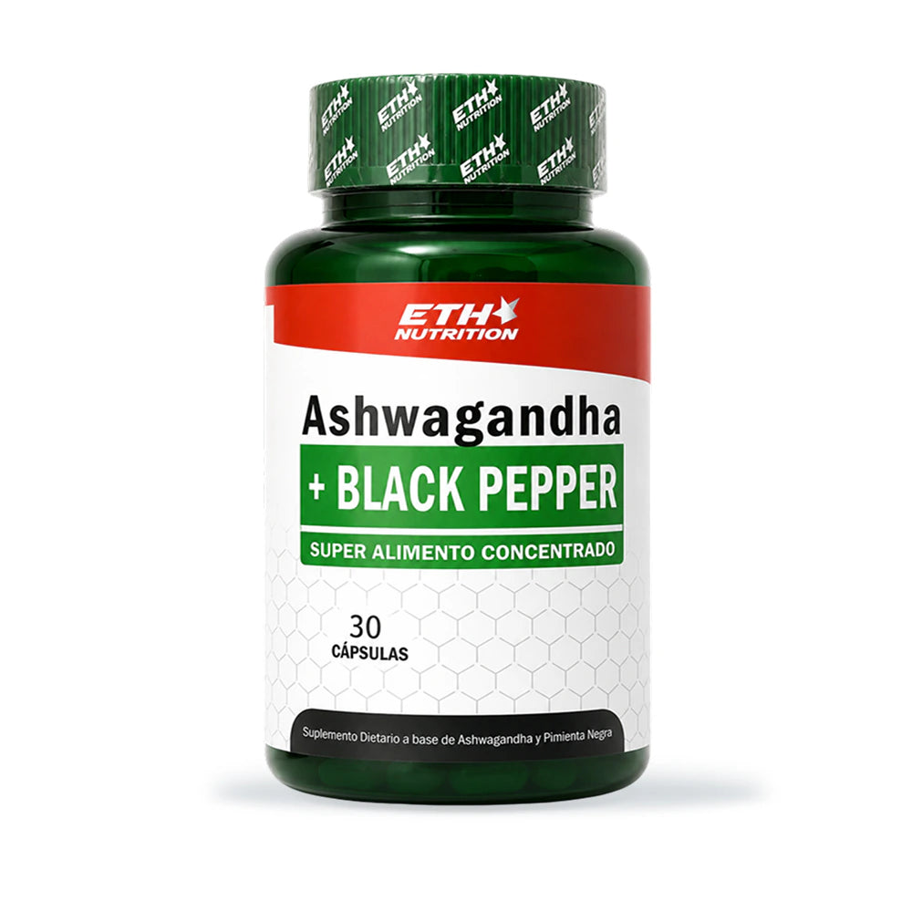 Ashwagandha + Pimienta Negra, Estrés, Sueño y Equilibrio