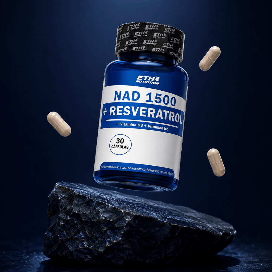 Nad+ Resveratrol 1500 Con K2 Y D3 Premium Energía Celular y Vitalidad