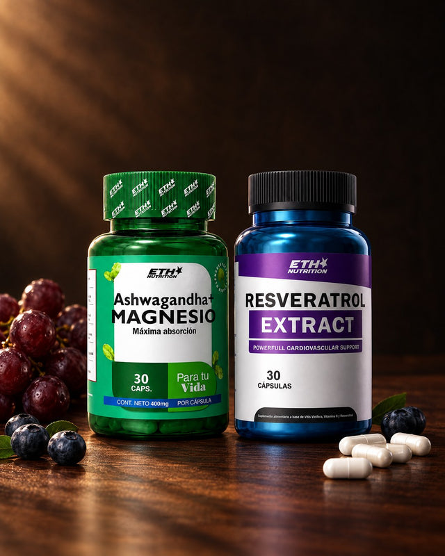 ETH Antioxidante | Combo Ashwagandha + Magnesio y Resveratrol